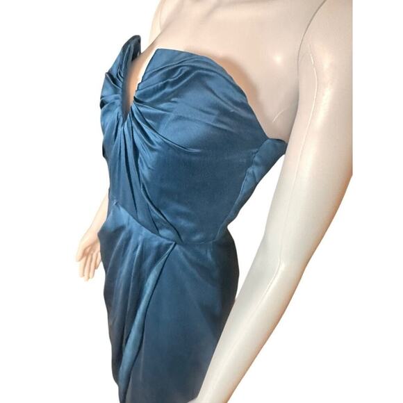 NWT Yumi Kim Bombshell Silk Strapless Maxi Dress Blue Tulip Hem Sweetheart Sz XS - Picture 2 of 16